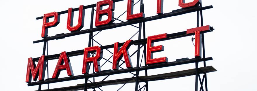 Sign reading Public Market