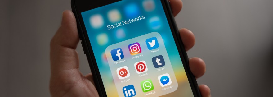 Image of smartphone with social media apps